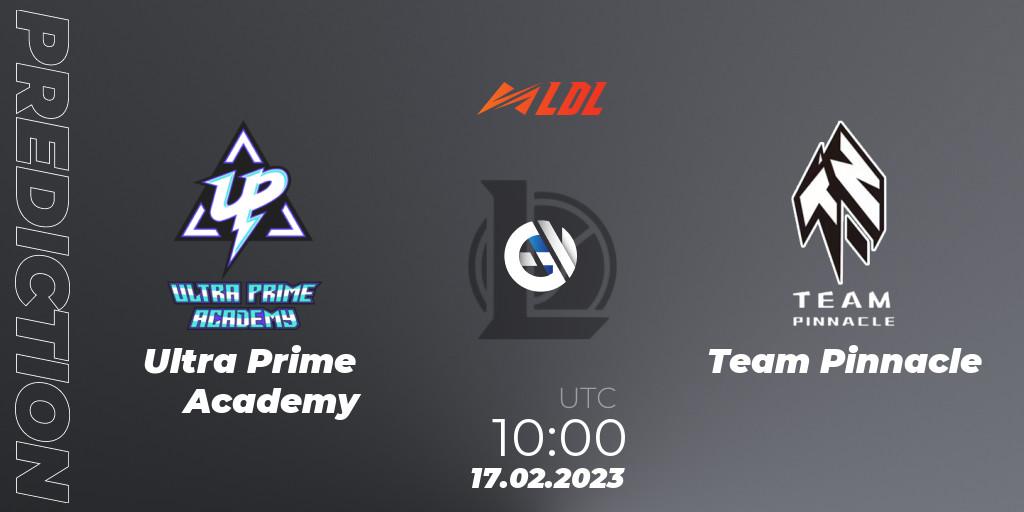 Prognoza Ultra Prime Academy - Team Pinnacle. 17.02.2023 at 11:15, LoL, LDL 2023 - Regular Season