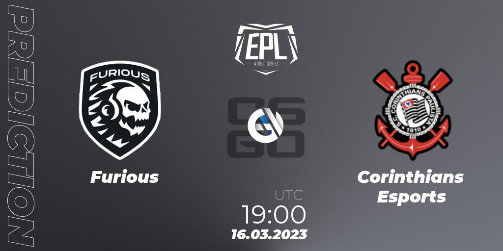 Prognoza Furious - Corinthians Esports. 18.03.2023 at 17:45, Counter-Strike (CS2), EPL World Series: Americas Season 3