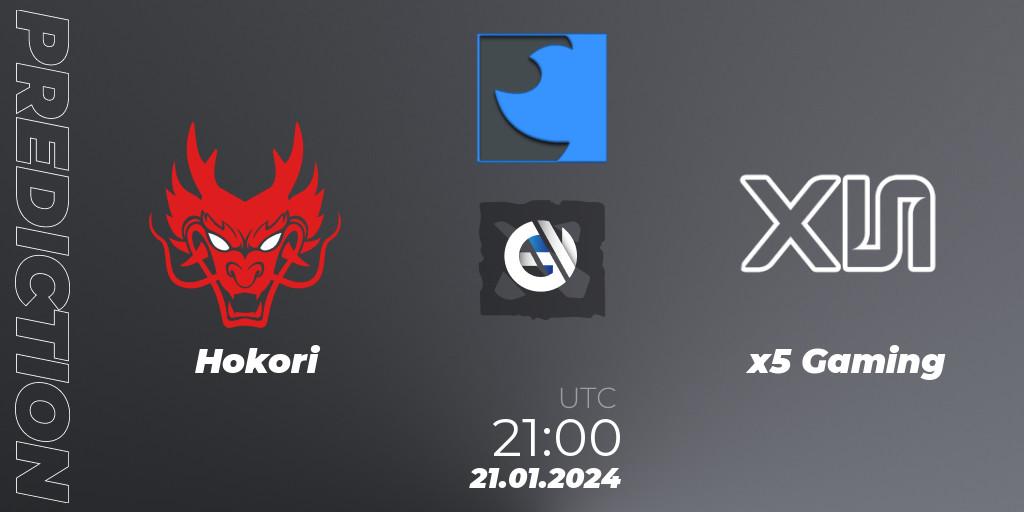 Prognoza Hokori - x5 Gaming. 21.01.2024 at 21:05, Dota 2, FastInvitational DotaPRO Season 2