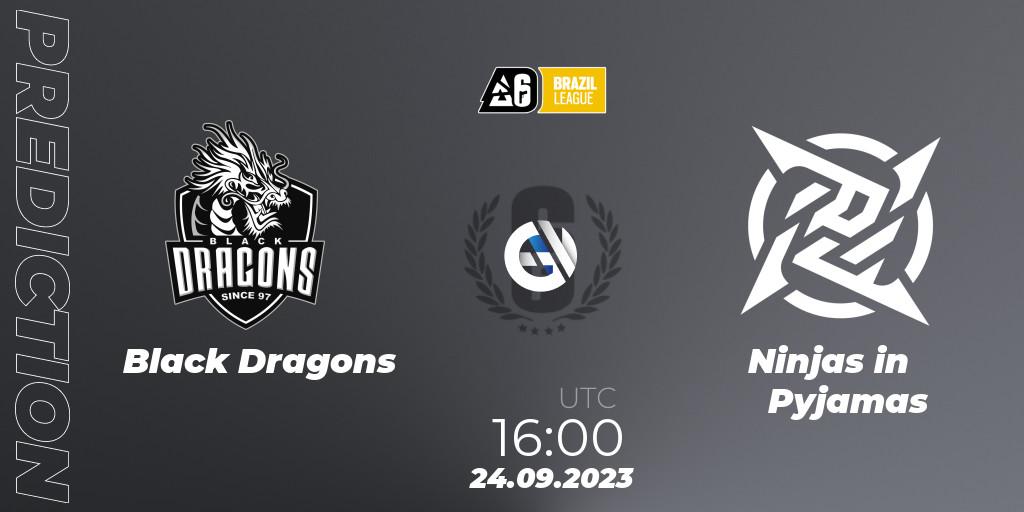 Prognoza Black Dragons - Ninjas in Pyjamas. 24.09.2023 at 16:00, Rainbow Six, Brazil League 2023 - Stage 2