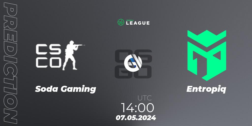 Prognoza Soda Gaming - Entropiq. 07.05.2024 at 14:00, Counter-Strike (CS2), ESEA Season 49: Advanced Division - Europe