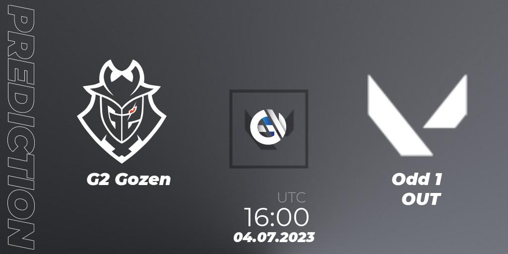 Prognoza G2 Gozen - Odd 1 OUT. 04.07.2023 at 16:00, VALORANT, VCT 2023: Game Changers EMEA Series 2 - Group Stage