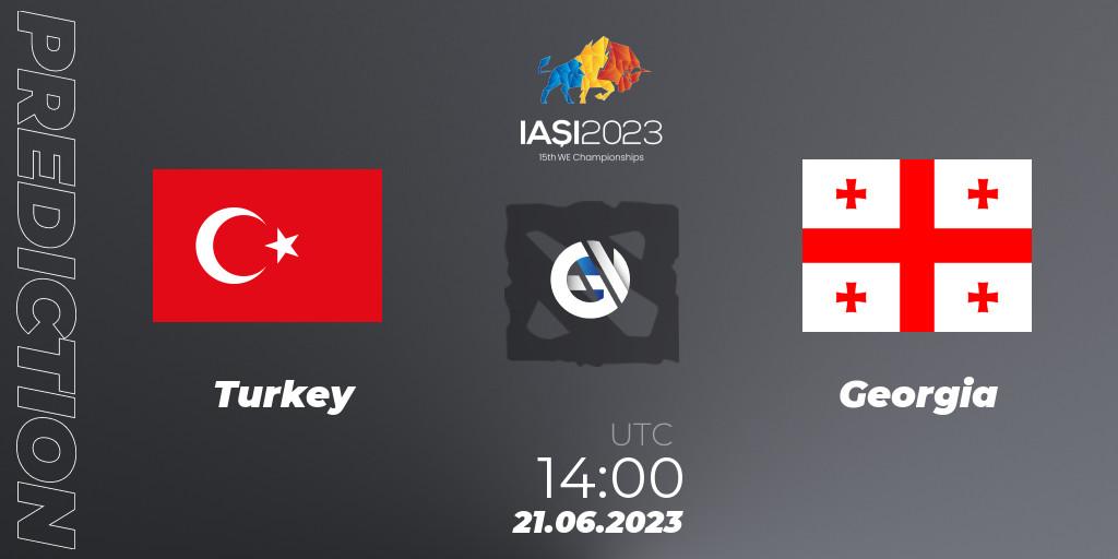 Prognoza Turkey - Georgia. 21.06.2023 at 14:00, Dota 2, IESF Europe B Qualifier 2023