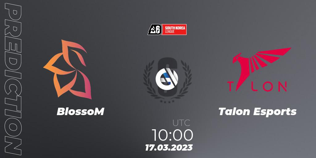 Prognoza BlossoM - Talon Esports. 17.03.2023 at 10:00, Rainbow Six, South Korea League 2023 - Stage 1