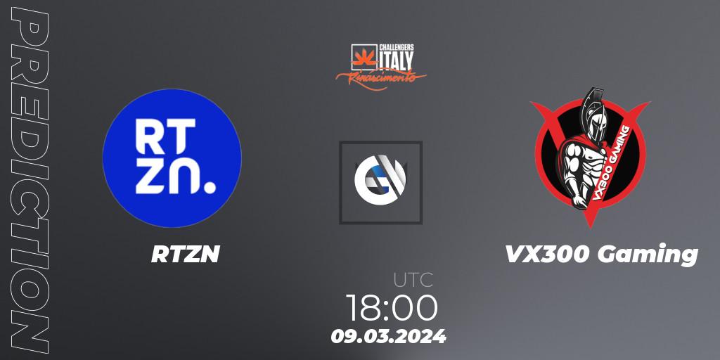 Prognoza RTZN - VX300 Gaming. 09.03.2024 at 18:00, VALORANT, VALORANT Challengers 2024 Italy: Rinascimento Split 1