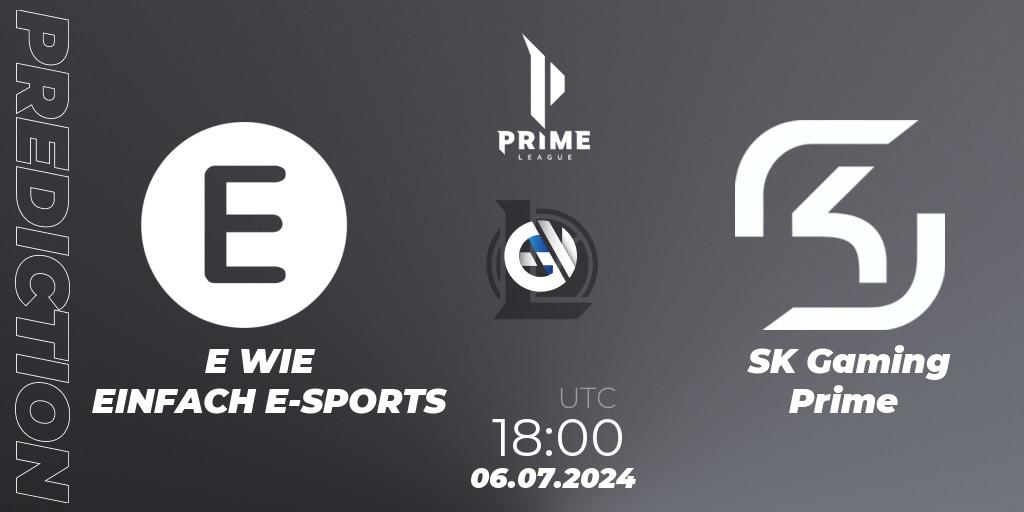 Prognoza E WIE EINFACH E-SPORTS - SK Gaming Prime. 06.07.2024 at 18:00, LoL, Prime League Summer 2024