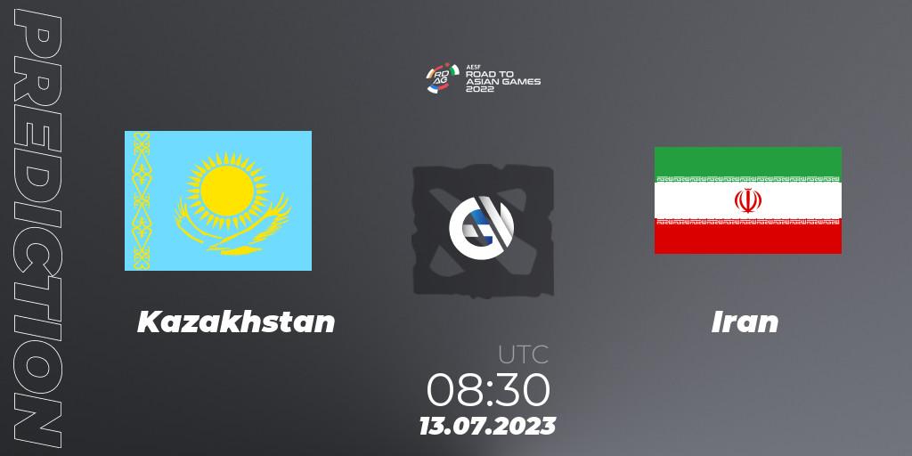 Prognoza Kazakhstan - Iran. 13.07.2023 at 08:30, Dota 2, 2022 AESF Road to Asian Games - Central Asia