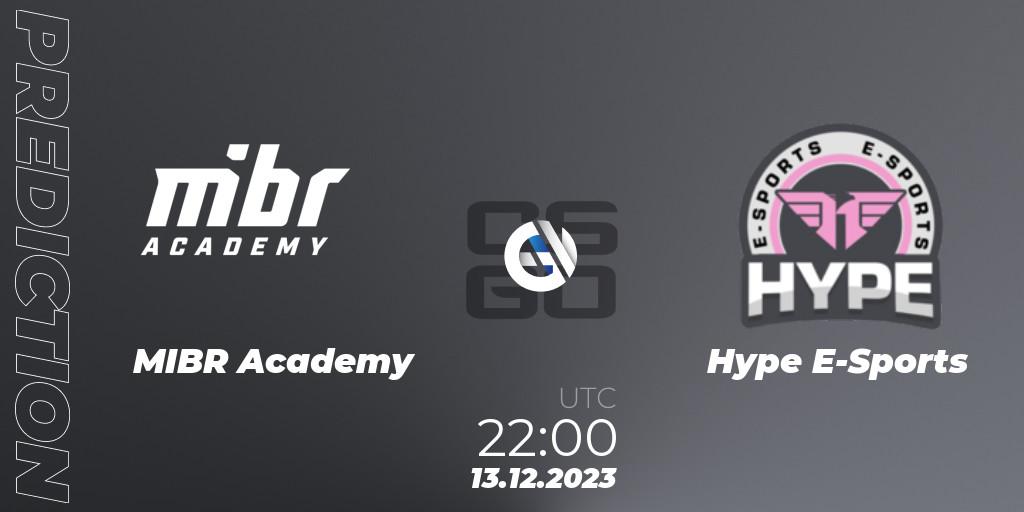Prognoza MIBR Academy - Hype E-Sports. 13.12.2023 at 22:30, Counter-Strike (CS2), Gamers Club Liga Série A: December 2023