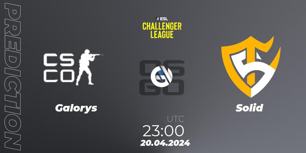 Prognoza Galorys - Solid. 20.04.24, CS2 (CS:GO), ESL Challenger League Season 47: South America