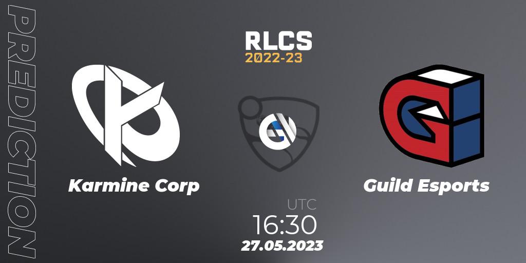 Prognoza Karmine Corp - Guild Esports. 27.05.2023 at 16:35, Rocket League, RLCS 2022-23 - Spring: Europe Regional 2 - Spring Cup