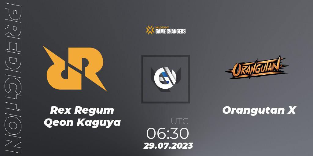 Prognoza Rex Regum Qeon Kaguya - Orangutan X. 29.07.2023 at 06:30, VALORANT, VCT 2023: Game Changers APAC Open 3