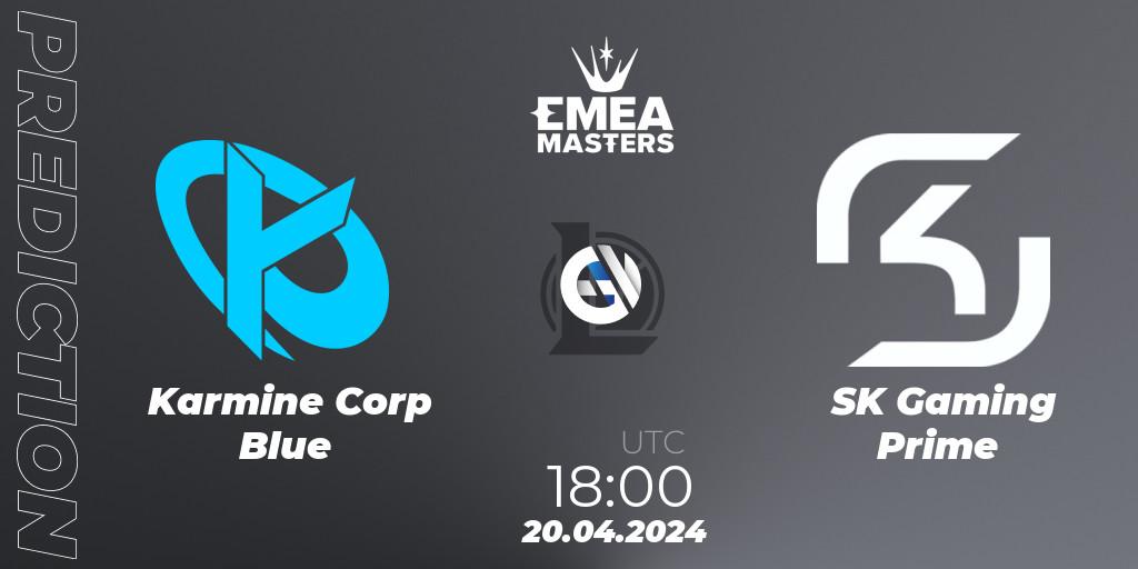 Prognoza Karmine Corp Blue - SK Gaming Prime. 20.04.24, LoL, EMEA Masters Spring 2024 - Group Stage