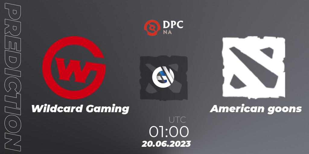 Prognoza Wildcard Gaming - American goons. 20.06.23, Dota 2, DPC 2023 Tour 3: NA Division II (Lower)