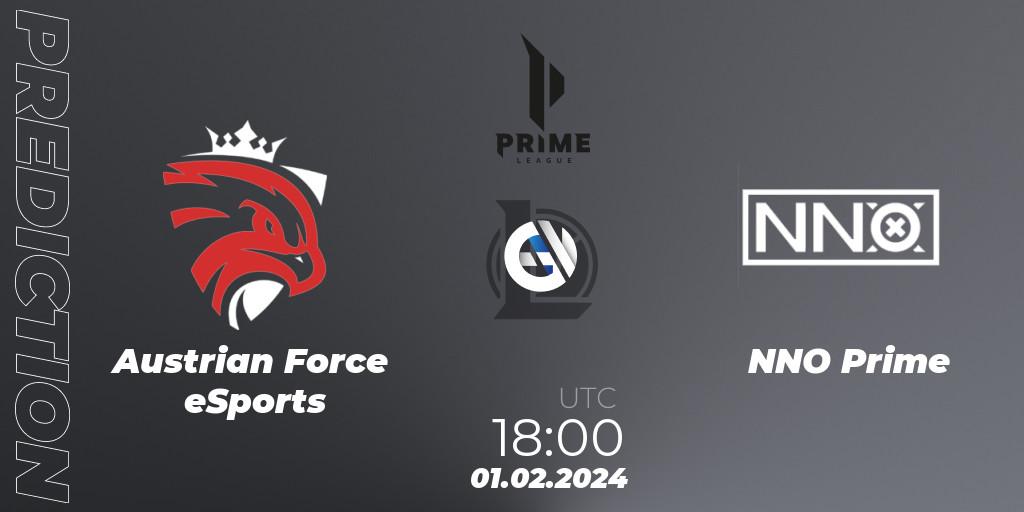 Prognoza Austrian Force eSports - NNO Prime. 01.02.2024 at 21:00, LoL, Prime League Spring 2024 - Group Stage