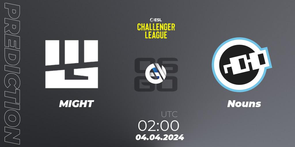 Prognoza MIGHT - Nouns. 10.04.24, CS2 (CS:GO), ESL Challenger League Season 47: North America