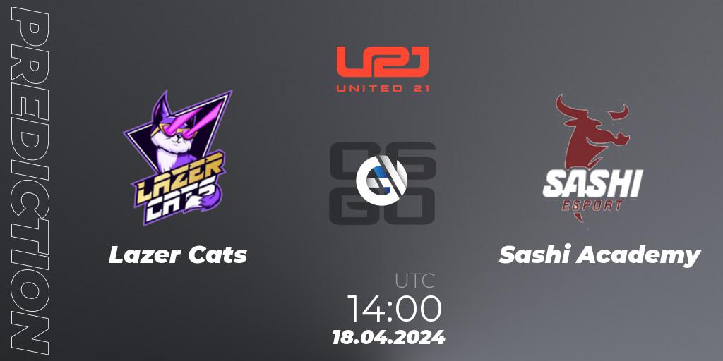 Prognoza Lazer Cats - Sashi Academy. 18.04.2024 at 14:00, Counter-Strike (CS2), United21 Season 13: Division 2