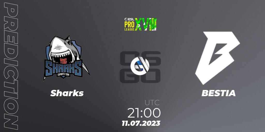 Prognoza Sharks - BESTIA. 11.07.23, CS2 (CS:GO), ESL Pro League Season 18: South American Qualifier