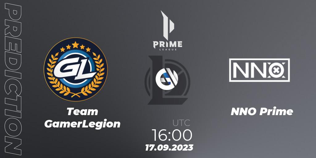 Prognoza Team GamerLegion - NNO Prime. 18.09.2023 at 16:00, LoL, Prime League 2024 - Promotion Tournament
