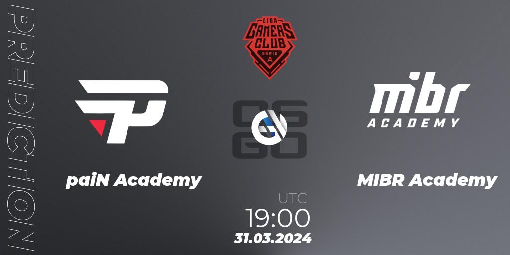 Prognoza paiN Academy - MIBR Academy. 31.03.24, CS2 (CS:GO), Gamers Club Liga Série A: March 2024