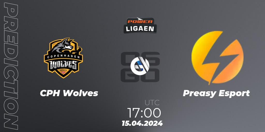 Prognoza CPH Wolves - Preasy Esport. 15.04.2024 at 17:00, Counter-Strike (CS2), Dust2.dk Ligaen Season 26