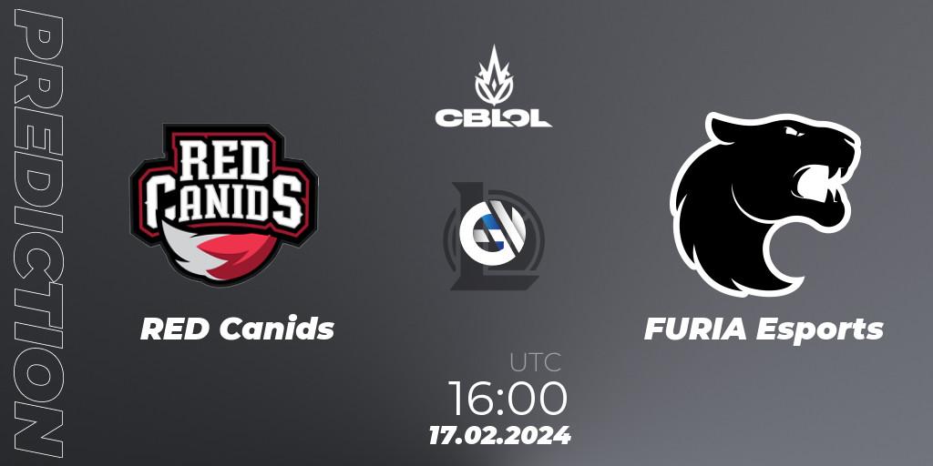 Prognoza RED Canids - FURIA Esports. 17.02.2024 at 16:00, LoL, CBLOL Split 1 2024 - Group Stage