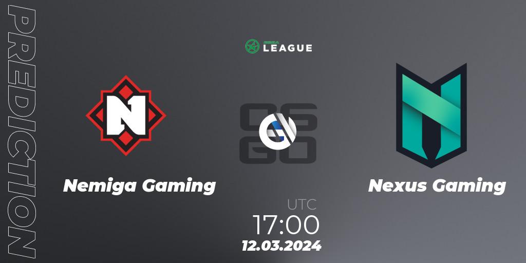 Prognoza Nemiga Gaming - Nexus Gaming. 12.03.24, CS2 (CS:GO), ESEA Season 48: Advanced Division - Europe