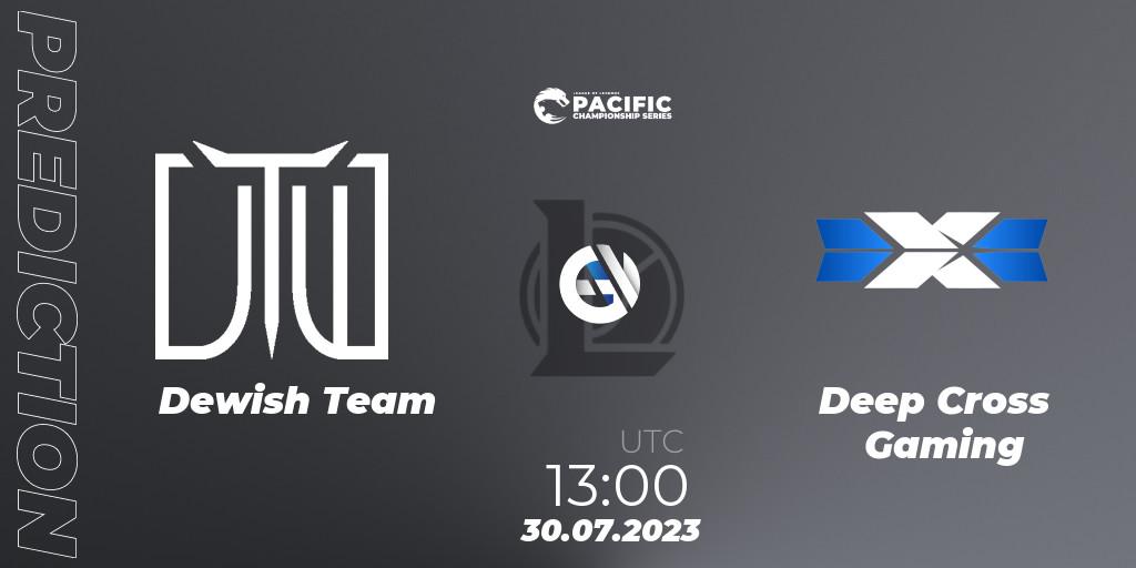 Prognoza Dewish Team - Deep Cross Gaming. 30.07.2023 at 13:20, LoL, PACIFIC Championship series Group Stage