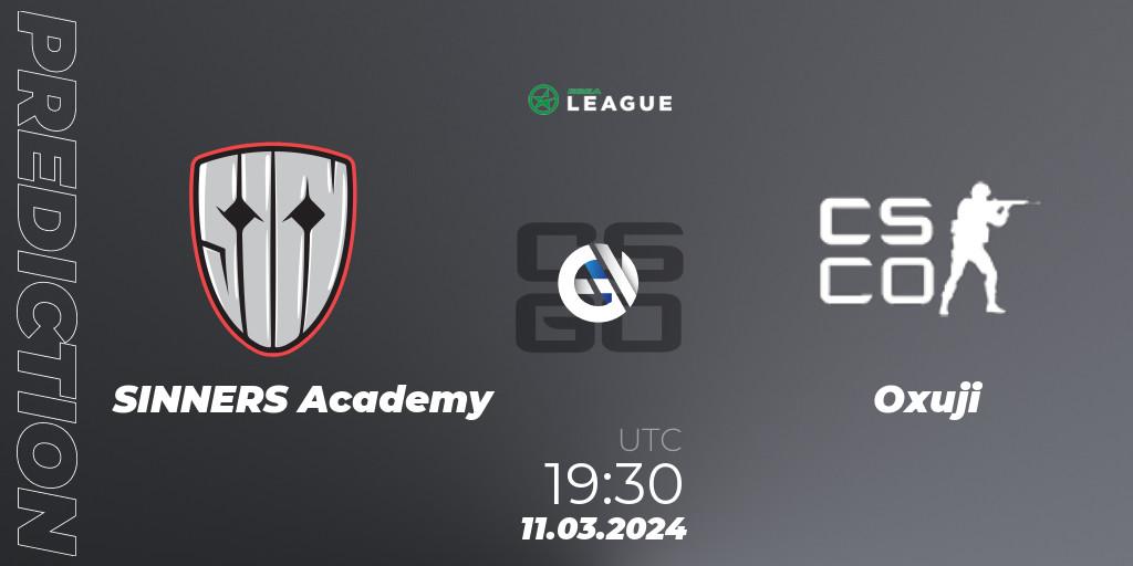 Prognoza SINNERS Academy - Oxuji. 11.03.24, CS2 (CS:GO), ESEA Season 48: Main Division - Europe