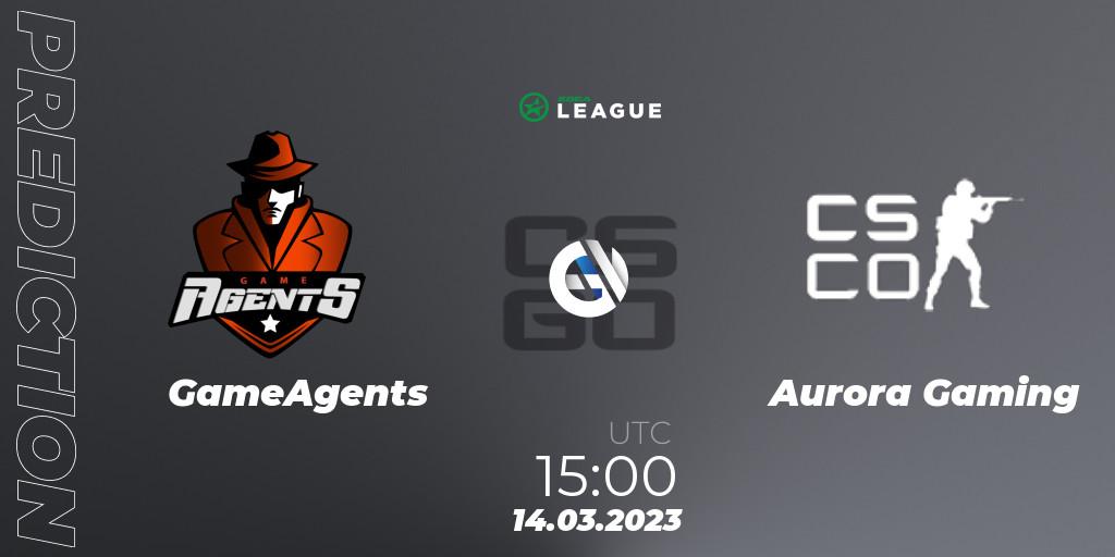 Prognoza GameAgents - Aurora. 14.03.2023 at 15:00, Counter-Strike (CS2), ESEA Season 44: Main Division - Europe