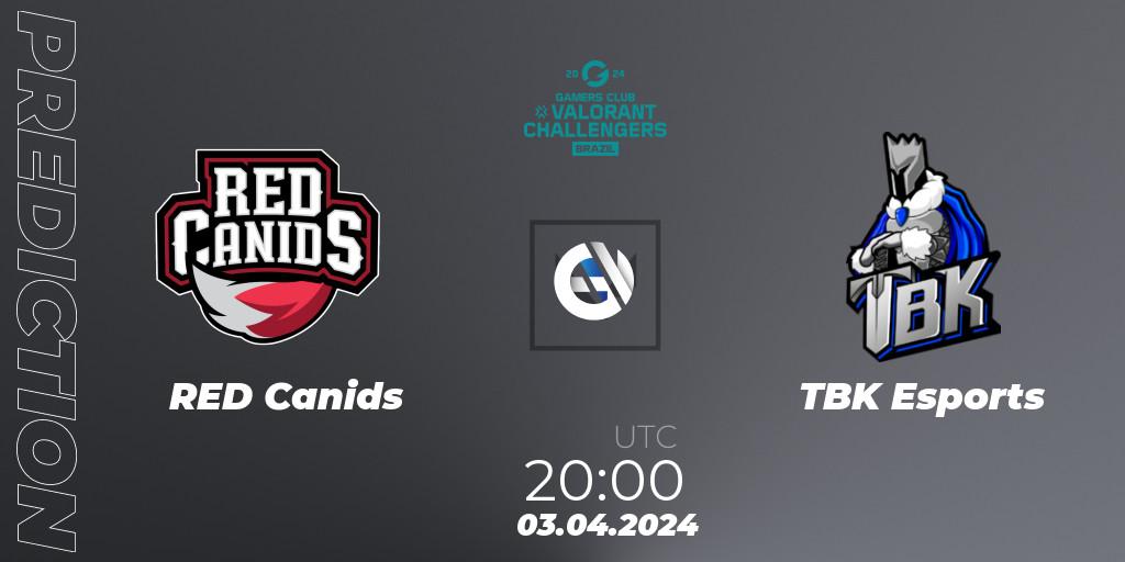 Prognoza RED Canids - TBK Esports. 03.04.24, VALORANT, VALORANT Challengers Brazil 2024: Split 1