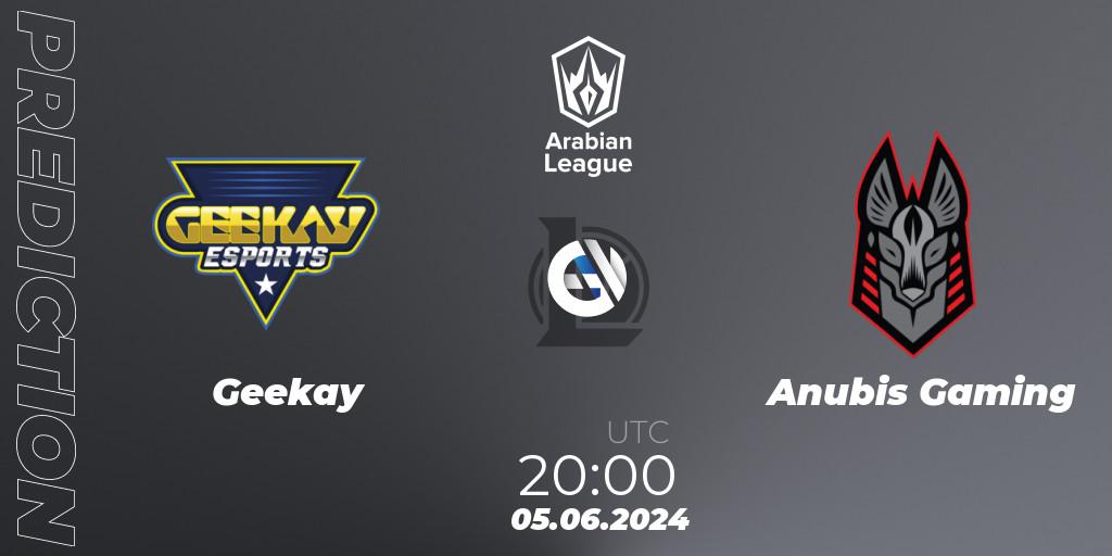 Prognoza Geekay - Anubis Gaming. 05.06.2024 at 20:00, LoL, Arabian League Summer 2024