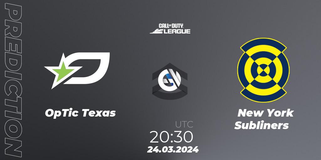 Prognoza OpTic Texas - New York Subliners. 24.03.24, Call of Duty, Call of Duty League 2024: Stage 2 Major