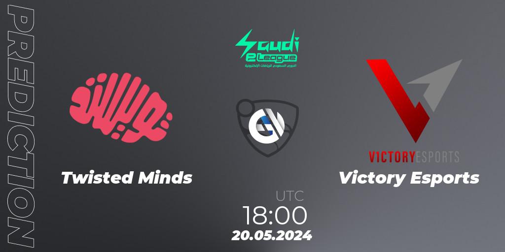 Prognoza Twisted Minds - Victory Esports. 20.05.2024 at 18:00, Rocket League, Saudi eLeague 2024 - Major 2: Online Major Phase 1