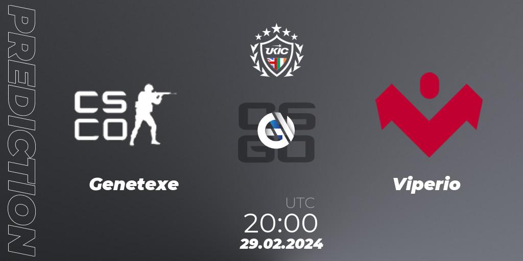 Prognoza Genetexe - Viperio. 29.02.2024 at 20:00, Counter-Strike (CS2), UKIC League Season 1: Division 1