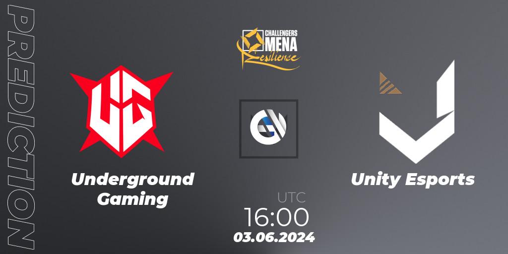 Prognoza Underground Gaming - Unity Esports. 03.06.2024 at 16:00, VALORANT, VALORANT Challengers 2024 MENA: Resilience Split 2 - GCC and Iraq
