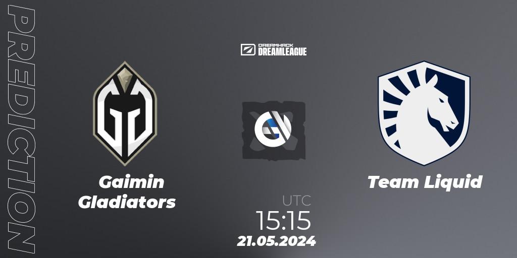 Prognoza Gaimin Gladiators - Team Liquid. 21.05.2024 at 15:40, Dota 2, DreamLeague Season 23