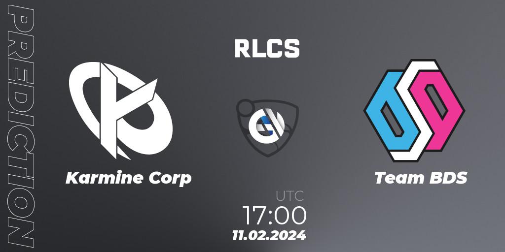 Prognoza Karmine Corp - Team BDS. 11.02.2024 at 17:00, Rocket League, RLCS 2024 - Major 1: Europe Open Qualifier 1