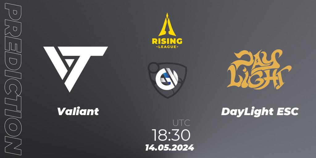 Prognoza Valiant - DayLight ESC. 14.05.2024 at 18:40, Rocket League, Rising League 2024 — Split 1 — Main Event