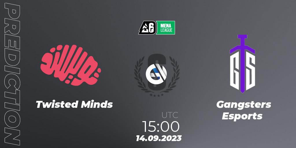 Prognoza Twisted Minds - Gangsters Esports. 14.09.2023 at 15:00, Rainbow Six, MENA League 2023 - Stage 2