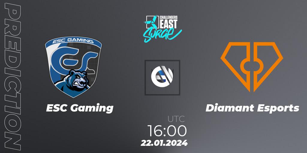 Prognoza ESC Gaming - Diamant Esports. 22.01.24, VALORANT, VALORANT Challengers 2024 East: Surge Split 1