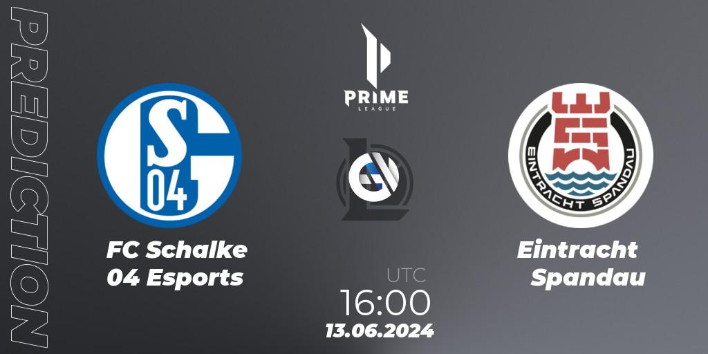Prognoza FC Schalke 04 Esports - Eintracht Spandau. 13.06.2024 at 18:00, LoL, Prime League Summer 2024