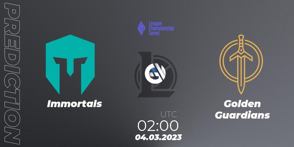 Prognoza Immortals - Golden Guardians. 04.03.2023 at 02:00, LoL, LCS Spring 2023 - Group Stage