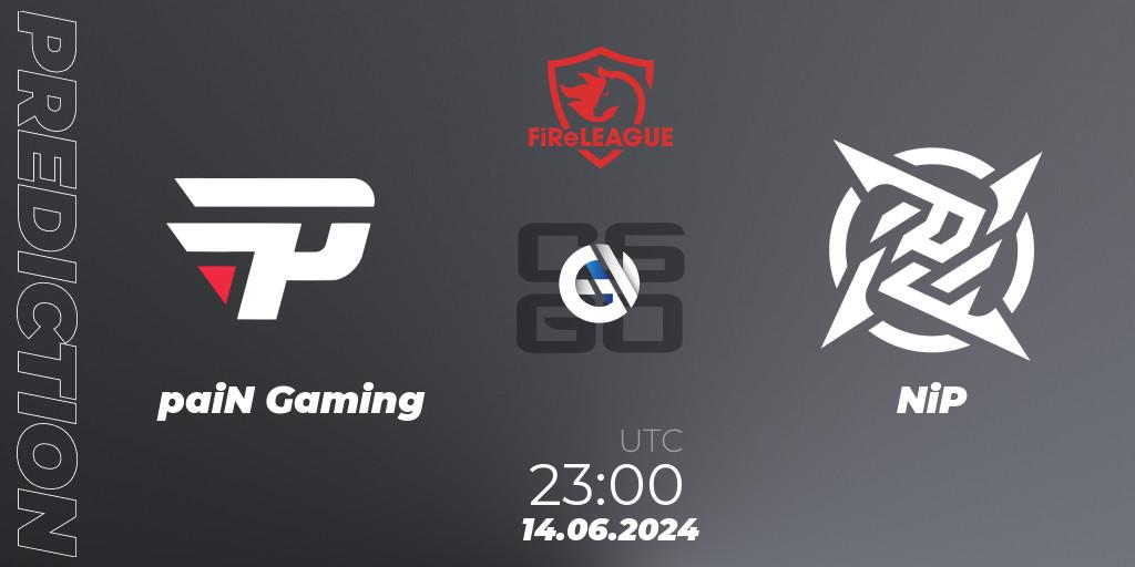 Prognoza paiN Gaming - NiP. 15.06.2024 at 00:50, Counter-Strike (CS2), FiReLEAGUE 2023 Global Finals