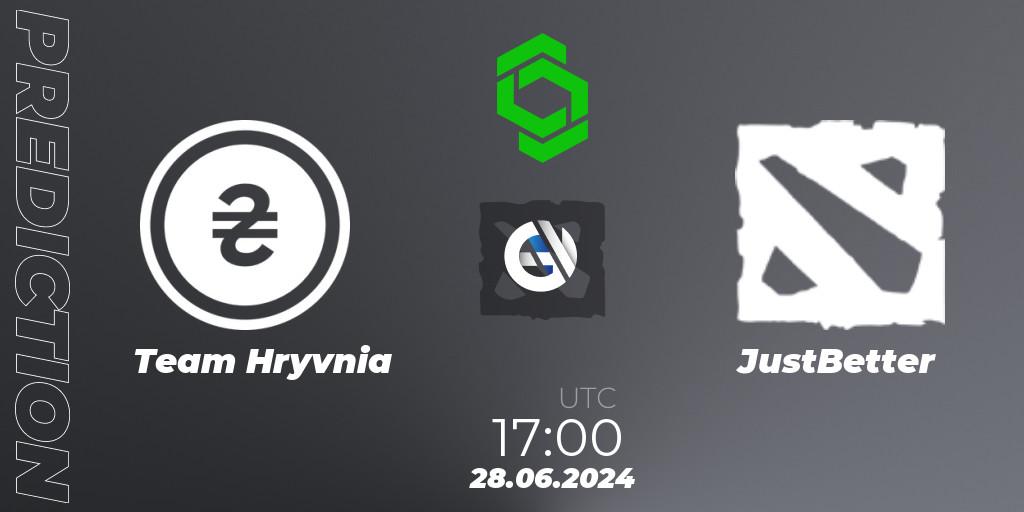 Prognoza Team Hryvnia - JustBetter. 28.06.2024 at 17:20, Dota 2, CCT Dota 2 Series 1