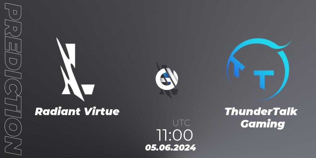Prognoza Radiant Virtue - ThunderTalk Gaming. 05.06.2024 at 11:00, Wild Rift, Wild Rift Super League Summer 2024 - 5v5 Tournament Group Stage