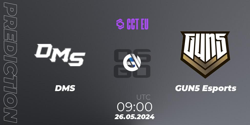 Prognoza DMS - GUN5 Esports. 26.05.2024 at 09:00, Counter-Strike (CS2), CCT Season 2 Europe Series 4