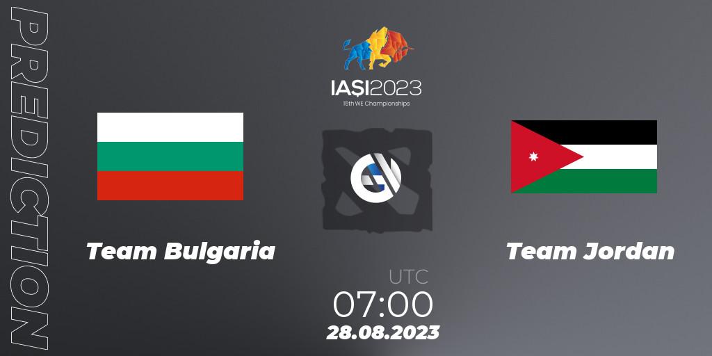 Prognoza Team Bulgaria - Team Jordan. 27.08.2023 at 18:10, Dota 2, IESF World Championship 2023