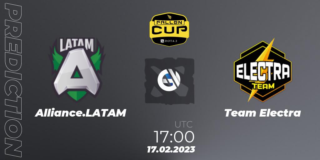 Prognoza Alliance.LATAM - Team Electra. 17.02.2023 at 17:00, Dota 2, Fallen Cup Season 2