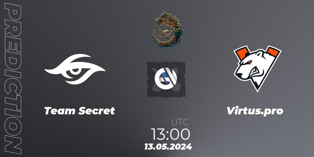 Prognoza Team Secret - Virtus.pro. 13.05.24, Dota 2, PGL Wallachia Season 1 - Group Stage
