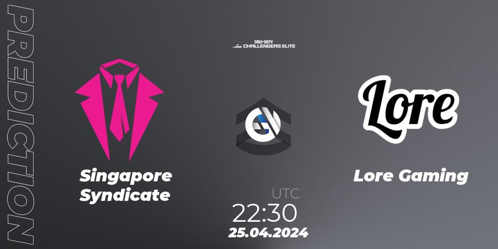 Prognoza Singapore Syndicate - Lore Gaming. 25.04.2024 at 22:30, Call of Duty, Call of Duty Challengers 2024 - Elite 2: NA